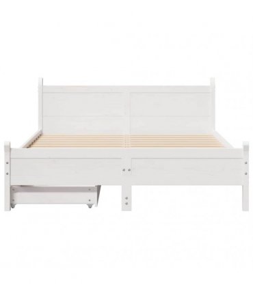 vidaXL Bed Frame without Mattress White 150x200 cm Solid Wood Pine