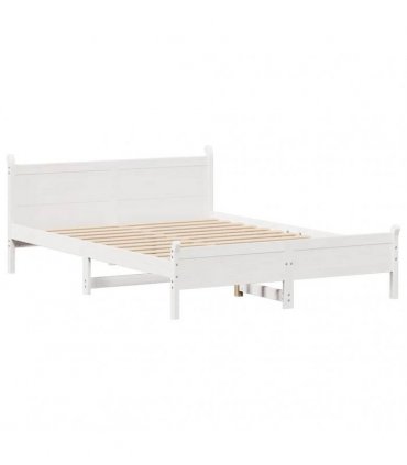 vidaXL Bed Frame without Mattress White 150x200 cm Solid Wood Pine