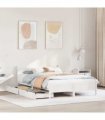 vidaXL Bed Frame without Mattress White 140x190 cm Solid Wood Pine