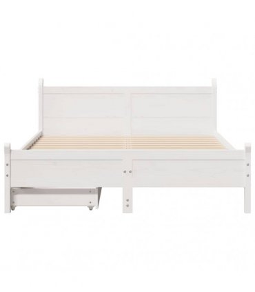 vidaXL Bed Frame without Mattress White 140x190 cm Solid Wood Pine