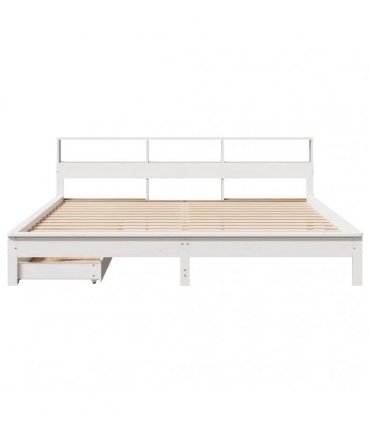 vidaXL Bookcase Bed without Mattress White 180x200 cm Solid Wood Pine