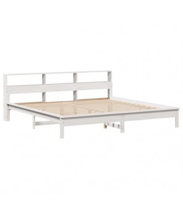 vidaXL Bookcase Bed without Mattress White 180x200 cm Solid Wood Pine