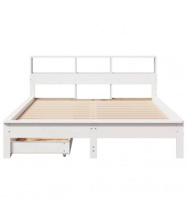 vidaXL Bookcase Bed without Mattress White 150x200 cm Solid Wood Pine