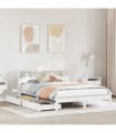 vidaXL Bookcase Bed without Mattress White 140x200 cm Solid Wood Pine