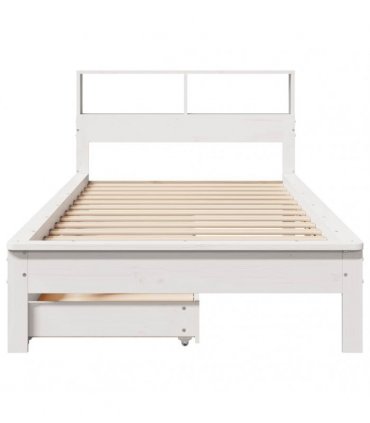 vidaXL Bookcase Bed without Mattress White 90x200 cm Solid Wood Pine