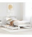 vidaXL Bookcase Bed without Mattress White 90x190 cm Solid Wood Pine