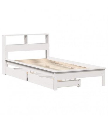 vidaXL Bookcase Bed without Mattress White 90x190 cm Solid Wood Pine