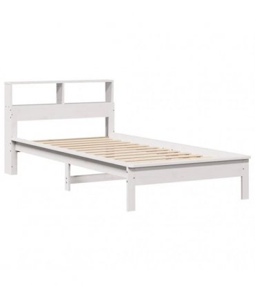 vidaXL Bookcase Bed without Mattress White 75x190 cm Solid Wood Pine
