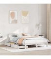 vidaXL Bed Frame without Mattress White 140x200 cm Solid Wood Pine
