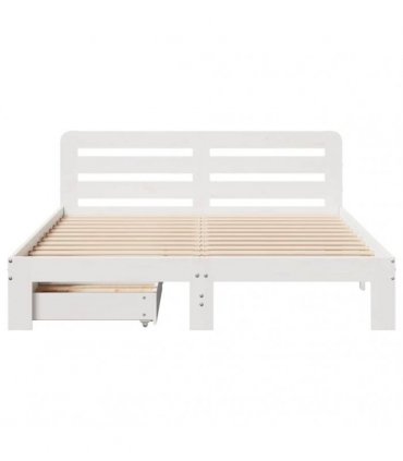vidaXL Bed Frame without Mattress White 140x200 cm Solid Wood Pine