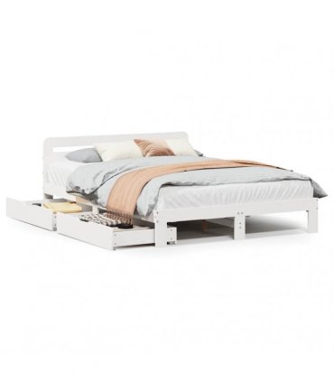 vidaXL Bed Frame without Mattress White 150x200 cm Solid Wood Pine