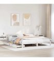 vidaXL Bed Frame without Mattress White 200x200 cm Solid Wood Pine