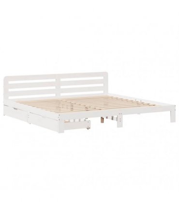 vidaXL Bed Frame without Mattress White 200x200 cm Solid Wood Pine