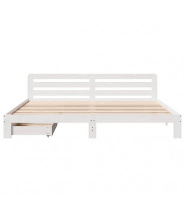 vidaXL Bed Frame without Mattress White 200x200 cm Solid Wood Pine