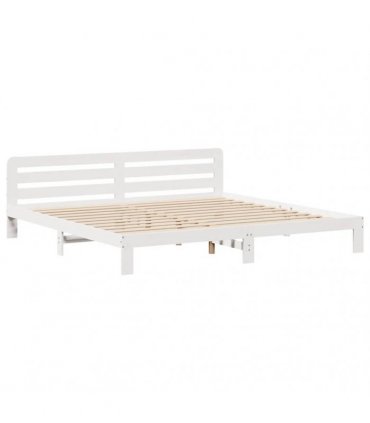 vidaXL Bed Frame without Mattress White 200x200 cm Solid Wood Pine