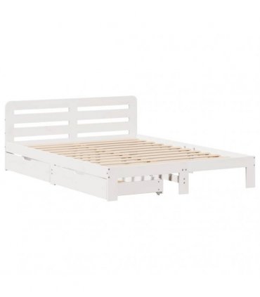 vidaXL Bed Frame without Mattress White 135x190 cm Solid Wood Pine