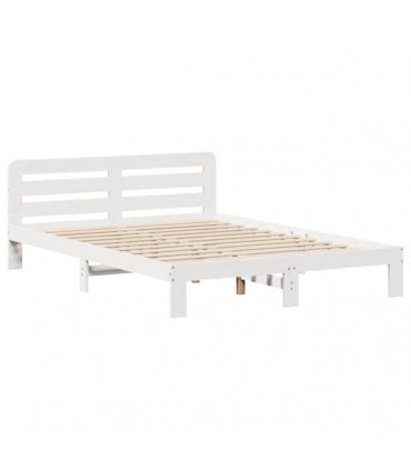 vidaXL Bed Frame without Mattress White 135x190 cm Solid Wood Pine