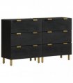 vidaXL Sideboards 2 pcs Black 60x33x75 cm Engineered Wood