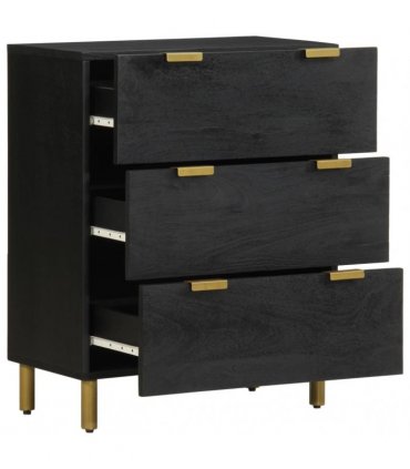 vidaXL Sideboards 2 pcs Black 60x33x75 cm Engineered Wood