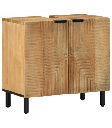 vidaXL 5 Piece Bathroom Furniture Set Brown Solid Wood Mango