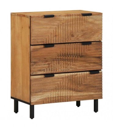 vidaXL Sideboard Set 2 pcs 120 x 33 x 75 cm Solid Acacia Wood Natural