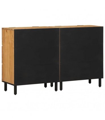 vidaXL Sideboard Set 2 pcs 120 x 33 x 75 cm Solid Acacia Wood Natural