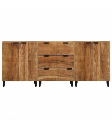 vidaXL Sideboard Set 3 pcs 180 x 33 x 75 cm Solid Acacia Wood Brown