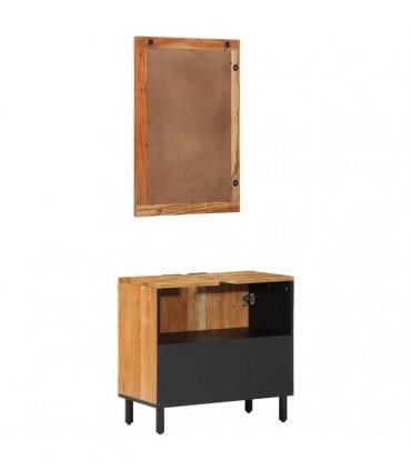vidaXL Bathroom Cabinet Set 2 pcs Natural 62 x 33 x 58 cm