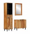 vidaXL Bathroom Cabinet Set 3 pcs Natural 38 x 33 x 160 cm