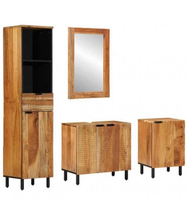 vidaXL Bathroom Cabinet Set 4 pcs Natural 38 x 33 x 160 cm
