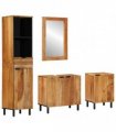 vidaXL Bathroom Cabinet Set 4 pcs Natural 38 x 33 x 160 cm