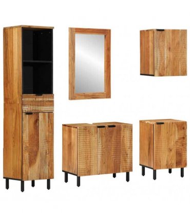 vidaXL Bathroom Cabinet Set 5 pcs Natural 38 x 33 x 160 cm