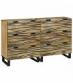 vidaXL Sideboard Set 2 pcs Natural 120 x 33 x 75 cm Solid Mango Wood