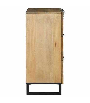 vidaXL Sideboard Set 2 pcs Natural 120 x 33 x 75 cm Solid Mango Wood
