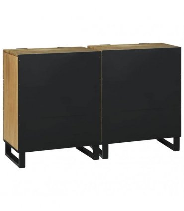 vidaXL Sideboard Set 2 pcs Natural 120 x 33 x 75 cm Solid Mango Wood
