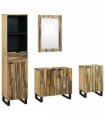 vidaXL Bathroom Furniture Set 4 pcs Natural 38 x 33 x 160 cm