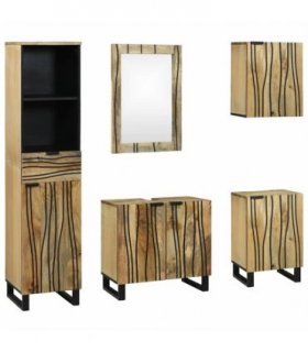 vidaXL Bathroom Furniture Set 5 pcs Natural Engineered Wood