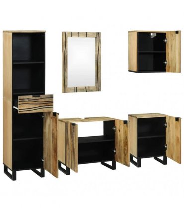vidaXL Bathroom Furniture Set 5 pcs Natural Engineered Wood