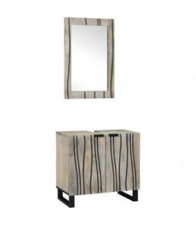 vidaXL Bathroom Cabinet Set 2 pcs White Solid Mango Wood