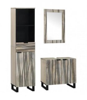 vidaXL Bathroom Furniture Set 3 pcs White Engineered Wood