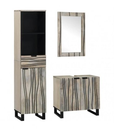 vidaXL Bathroom Furniture Set 3 pcs White Engineered Wood