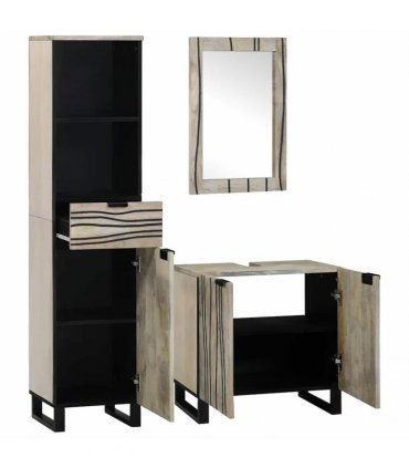 vidaXL Bathroom Furniture Set 3 pcs White Engineered Wood
