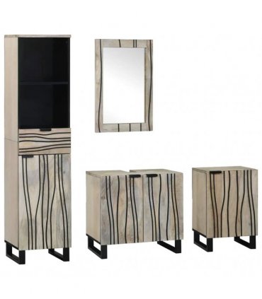 vidaXL Bathroom Furniture Set 4 pcs Walnut Brown Engineered Wood