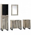 vidaXL Bathroom Furniture Set 4 pcs Walnut Brown Engineered Wood