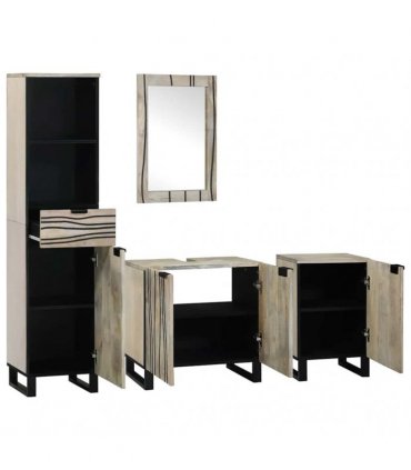 vidaXL Bathroom Furniture Set 4 pcs Walnut Brown Engineered Wood