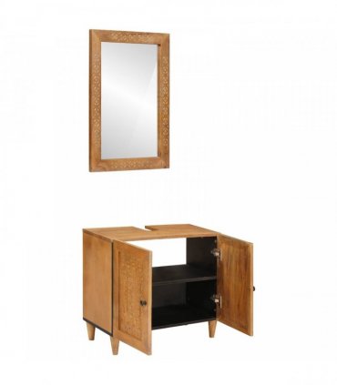 vidaXL Bathroom Furniture Set 2 pcs Brown Engineered Wood