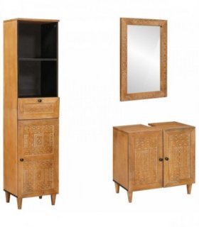 vidaXL Bathroom Furniture Set 3 pcs Brown Engineered Wood