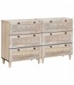 vidaXL Sideboard 2 pcs 120 x 33.5 x 75 cm Solid mango wood White