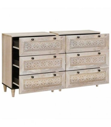vidaXL Sideboard 2 pcs 120 x 33.5 x 75 cm Solid mango wood White