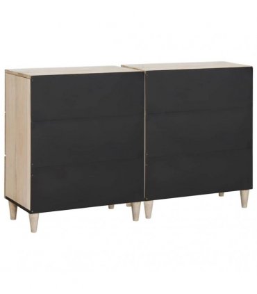 vidaXL Sideboard 2 pcs 120 x 33.5 x 75 cm Solid mango wood White